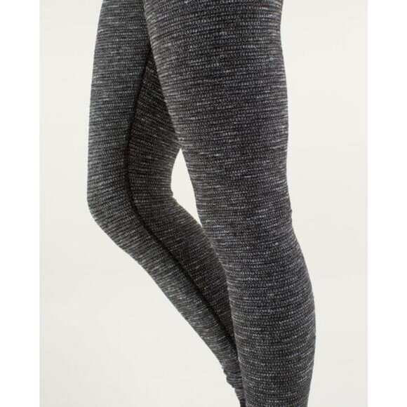 Lululemon Wunder Under Pant In Coco Pique Black White Size 4 - Picture 4 of 11